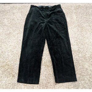 Vintage Polo Ralph Lauren Corduroy Pants Mens 34x30 Fits 32x27 Black Flat Front